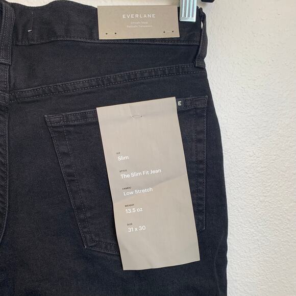 NWT Everlane The Slim Fit Jean in Black - Picture 8 of 12